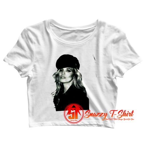 Kate Moss With Hat Crop Top Shirt