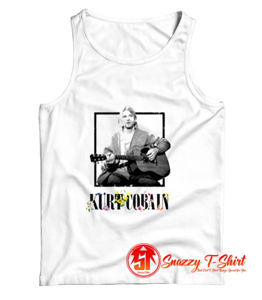 Kurt Cobain Black White Guitar Photo Tank Top