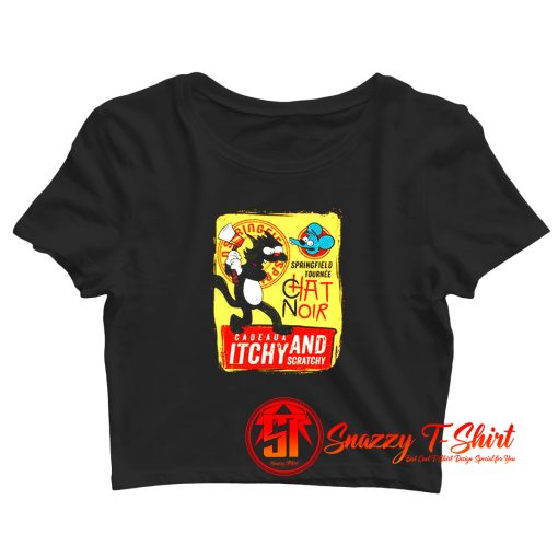 Le Chat Noir Cat Itchy Scratchy Show Crop Top Shirt