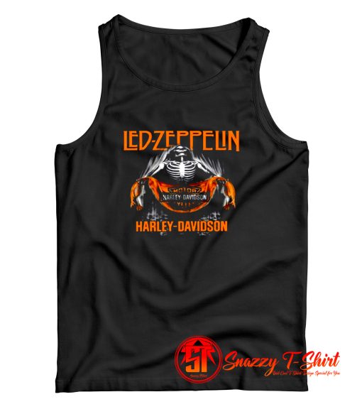 Led Zeppelin Skull Motor Harley Davidson Tank Top