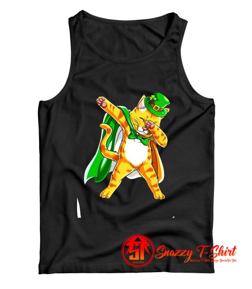 Leprechaun Dabbing Cat Tank Top