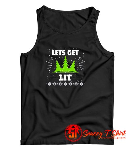 Lets Get Lit Funny Christmas Tree Tank Top