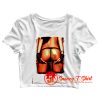 Little Devil Finger Bird Flip Hot Sexy Girl Model Kate Moss Crop Top Shirt