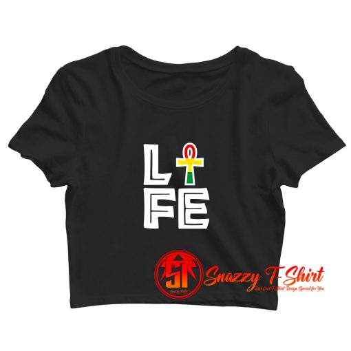 Live Life Ankh Crop Top Shirt