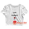 Love Yourself Rose Flower Crop Top Shirt