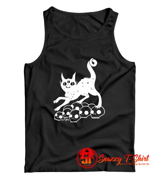 Magic Cat On Skulls Tank Top