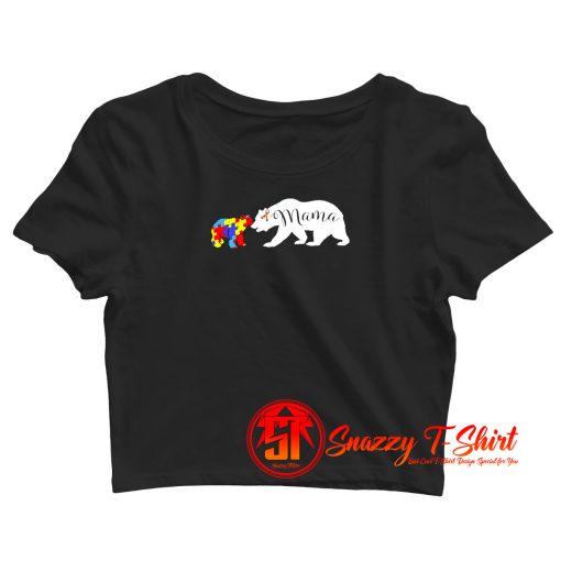 Mama Bear Autism Awareness Crop Top Shirt