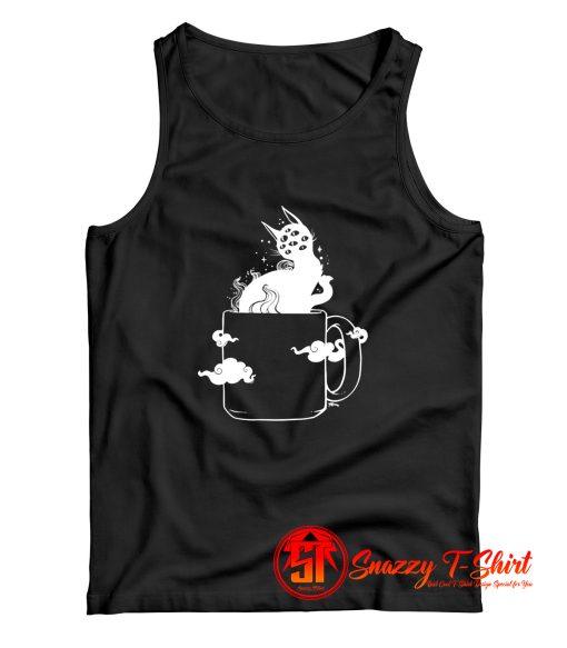 Many Eyed Cat In Coffee Cup Tank Top