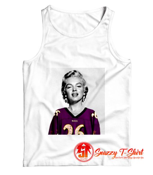 Marilyn Monroe Norma Jeane Wearing Baltimore Ravens Jersey Tank Top