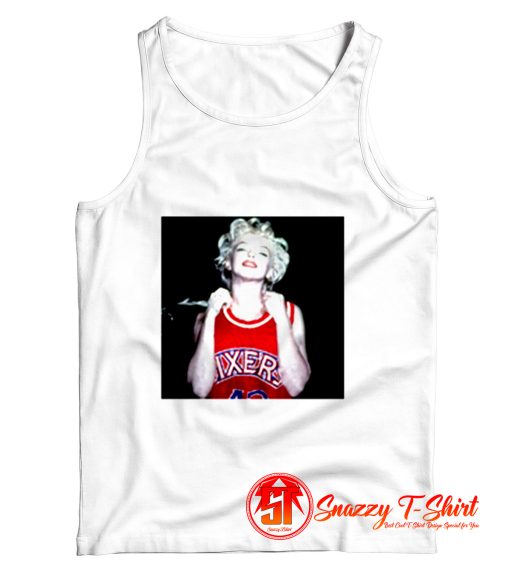 Marilyn Monroe Norma Jeane Wearing Philadelphia 76ers Sixers Jersey Tank Top