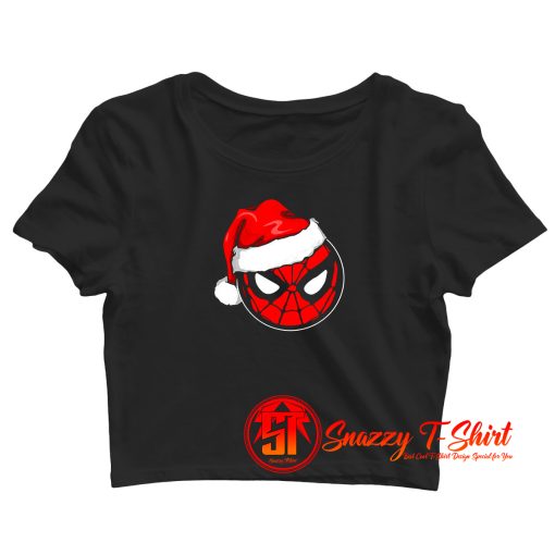 Marvel Christmas Spider Man Santa Hat Crop Top Shirt