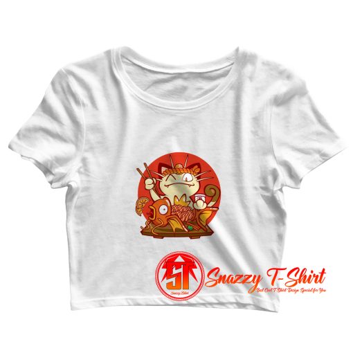 Meowth Sushi Bar Crop Top Shirt