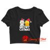 Meowy Catmas Funny Christmas Cat Crop Top Shirt