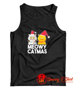 Meowy Catmas Funny Christmas Cat Tank Top