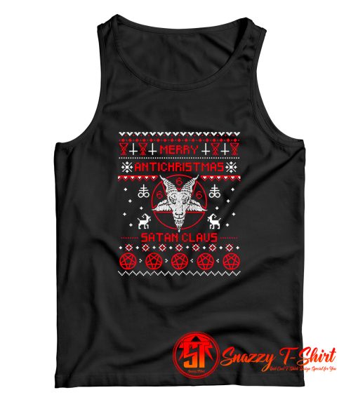 Merry Antichristmas Satan Claus Ugly Christmas Tank Top