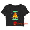 Merry Crustmas Christmas Pizza Crop Top Shirt