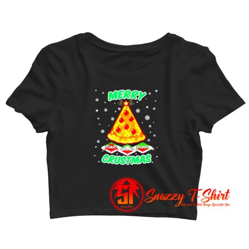 Merry Crustmas Christmas Pizza Crop Top Shirt