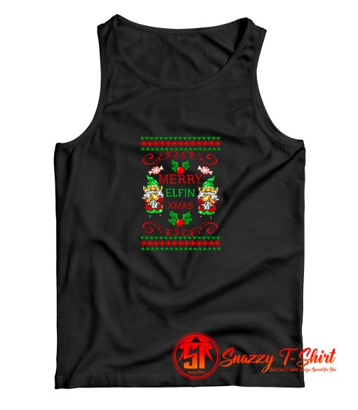 Merry Elfin Funny Santa Elf Christmas Tank Top