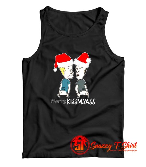 Merry Kissmyass Kiss My Ass Beavis And Butt Head Christmas Tank Top