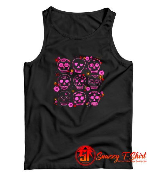 Mexican Pink Sugar Skulls Tank Top