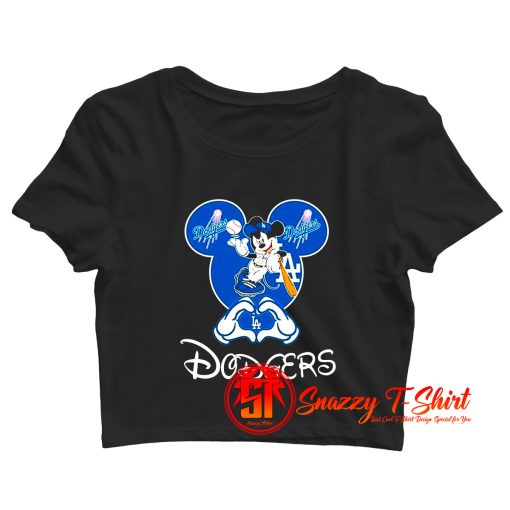 Mickey Mouse Loves Los Angeles Dodgers Crop Top Shirt