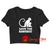 Monkey save the rainforest Crop Top Shirt