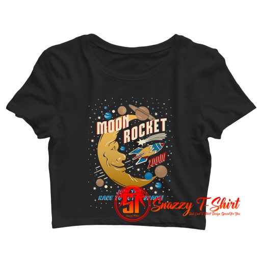 Moon Rocket Vintage Crop Top Shirt