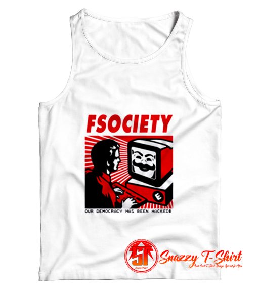 Mr Robot Fsociety Nerd Hacker Anonymous Evil Corp Disobey Geek Mask Tank Top