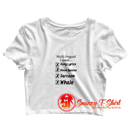 Multilingual song lyrics Crop Top Shirt