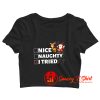 Nice Naughty I Tried Funny Christmas Crop Top Shirt