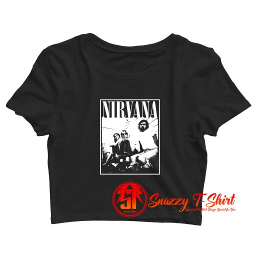 Nirvana Kurt Cobain Dave Grohl Group Photo Crop Top Shirt