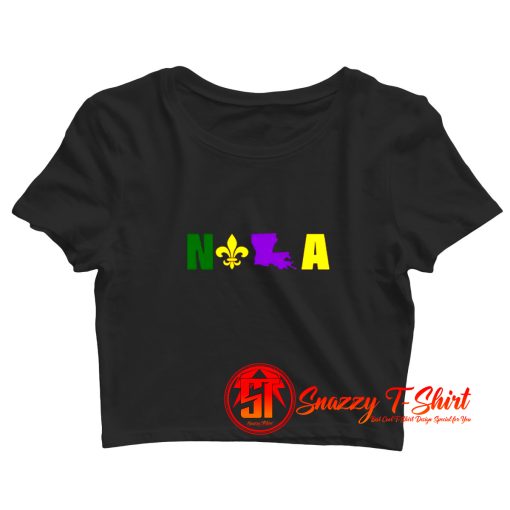 Nola Mardi Gras New Orleans Crop Top Shirt