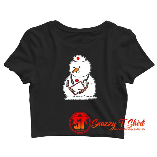 Nurse Snowman Crop Top Shirt