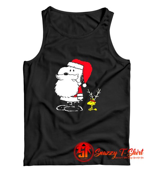 Peanuts Snoopy Woodstock Antlers Santa Claus Tank Top