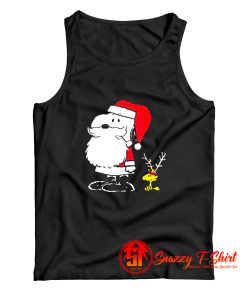 Peanuts Snoopy Woodstock Antlers Santa Tank Top