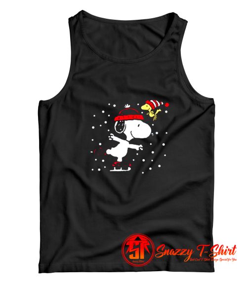 Peanuts Snoopy and Woodstock Skate Holiday Tank Top