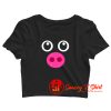 Pig Face Costume Crop Top Shirt