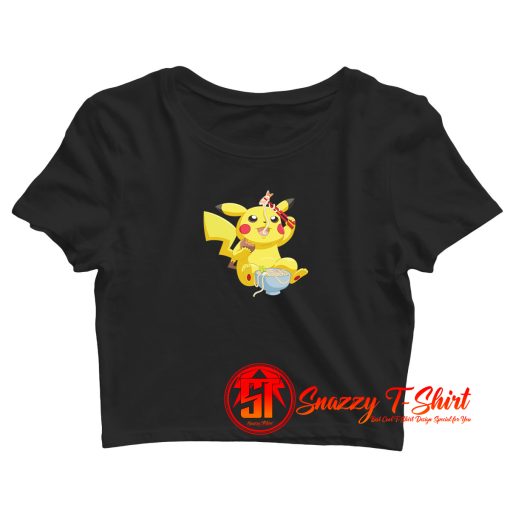 Pikachu Eating Ramen Crop Top Shirt