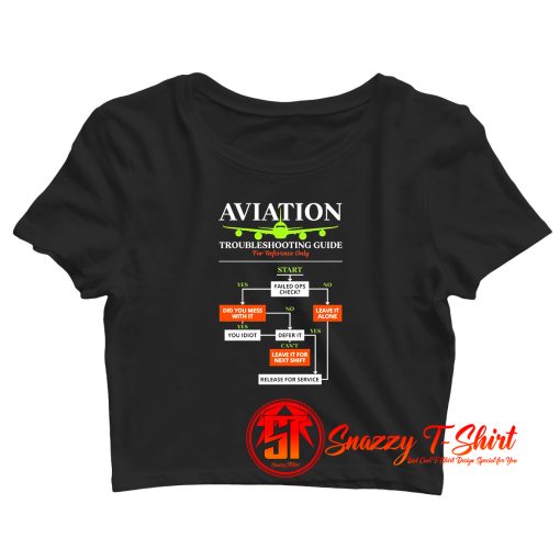 Pilot Airplane Aviation Troubleshooting Guide Crop Top Shirt