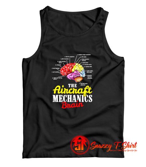 Pilot Airplane Mechanic Brain Tank Top