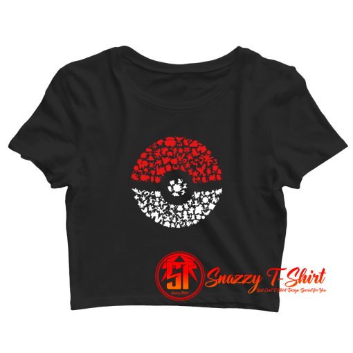 Pokeball Pokemon Character Crop Top Shirt