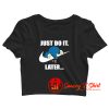 Pokemon Snorlax Just Do it Later Crop Top Shirt