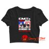 Proud Emt Grandma Crop Top Shirt