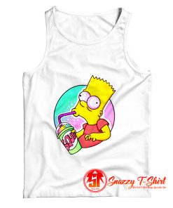 Psychedelic Bart Simpson Trippy Cartoon Funny Vector Art Tank Top