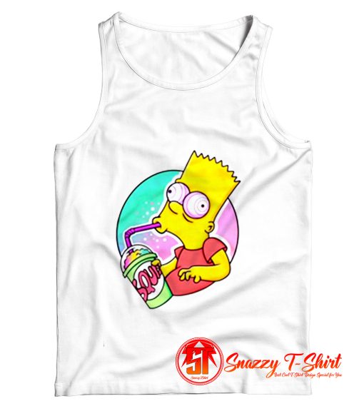 Psychedelic Bart Simpson Trippy Cartoon Funny Vector Art Tank Top