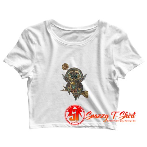 Psychedelic Owl Gothic Crop Top Shirt