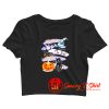 Pumpkin Black Cat Halloween Crop Top Shirt