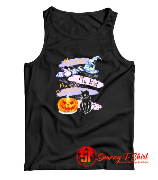 Pumpkin Black Cat Halloween Tank Top