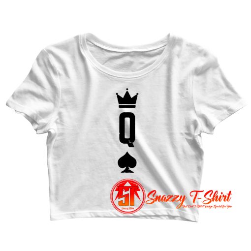 Queen Of Spades Card Matching Halloween Crop Top Shirt