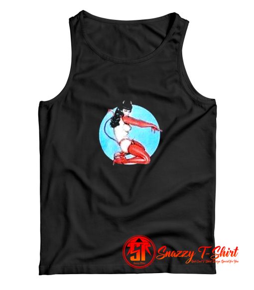 Rare Bettie Page Topless Devil Pinup Tank Top